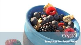  Presentation with muesli - Amazing PPT theme having fresh muesli with fruits backdrop and a teal colored foreground