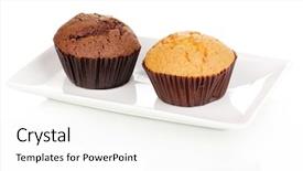  Presentation with muffins - Beautiful slides featuring fresh muffins on plate isolated on white backdrop and a white colored foreground