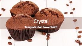  Presentation with muffins - Audience pleasing presentation theme consisting of fresh muffins on wooden background backdrop and a tawny brown colored foreground