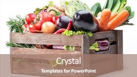  Presentation with vegetables - Slide set consisting of fresh multi-colored vegetables background and a coral colored foreground