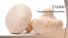  Presentation with button mushroom fresh mushroom - PPT theme having fresh mushrooms isolated background and a  colored foreground