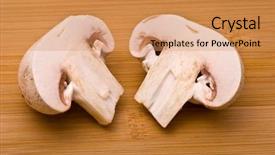  Presentation with mushrooms - Cool new presentation theme with fresh mushrooms on a chopping backdrop and a  colored foreground