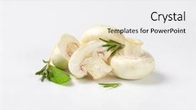  Presentation with button mushroom fresh mushroom - Amazing slide deck having fresh mushrooms on the white backdrop and a white colored foreground
