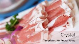  Presentation with chinese food - Cool new theme with fresh mutton for hot pot backdrop and a coral colored foreground