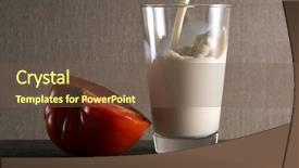  Presentation with food red - Theme enhanced with fresh natural milk and half background and a  colored foreground