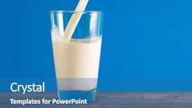  Presentation with milk - Colorful slide deck enhanced with fresh natural milk is poured backdrop and a  colored foreground