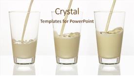  Presentation with milk - Slide deck consisting of fresh natural milk is poured background and a cream colored foreground