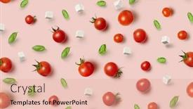  Presentation with light pink - Presentation with fresh-natural-pizza-infredients-ripe background and a coral colored foreground