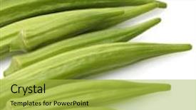  Presentation with okra - Cool new PPT layouts with fresh okra on white background backdrop and a yellow colored foreground