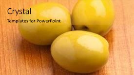  Presentation with sliced fresh papaya on wooden - Beautiful slides featuring fresh olives on a wooden backdrop and a yellow colored foreground