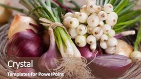  Presentation with onion - Slide deck consisting of fresh onion in a country background and a tawny brown colored foreground
