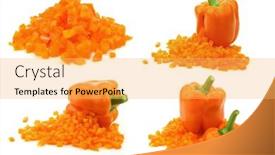  Presentation with capsicum - PPT layouts having fresh-orange-bell-pepper-capsicum background and a yellow colored foreground