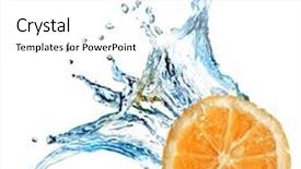  Presentation with leaf water drops fresh - Theme having fresh orange dropped into water background and a white colored foreground