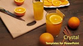  Presentation with fruit cocktail - Audience pleasing slide set consisting of fresh-orange-fruit-whole backdrop and a tawny brown colored foreground