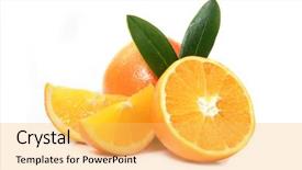  Presentation with orange - Presentation theme consisting of fresh orange isolated on white background and a yellow colored foreground