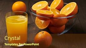  Presentation with healthy drink - PPT layouts with fresh-orange-juice-and-fruits background and a tawny brown colored foreground