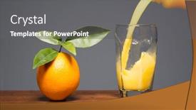  Presentation with orange juice - Colorful slide deck enhanced with fresh-orange-juice-being-poured backdrop and a gray colored foreground