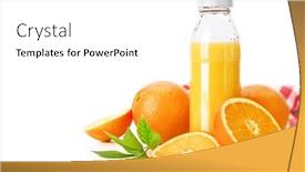  Presentation with orange green white - Cool new slides with fresh-orange-juice-with-fruit backdrop and a white colored foreground