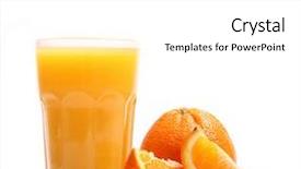  Presentation with orange juice - Presentation theme featuring fresh orange juice background and a white colored foreground