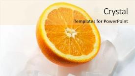  Presentation with rocks - Cool new presentation with frozen foods - fresh orange is backdrop and a yellow colored foreground