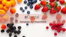  Presentation with blackberry - Amazing theme having fresh-organic-apricots-strawberry-blueberry backdrop and a coral colored foreground