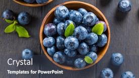  Presentation with blueberry - Cool new slides with fresh-organic-blueberry-in-bowl backdrop and a ocean colored foreground