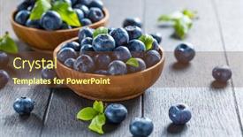  Presentation with healthy food - Theme enhanced with fresh-organic-blueberry-in-bowl background and a tawny brown colored foreground