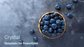  Presentation with blueberry - PPT theme consisting of fresh-organic-blueberry-in-mini background and a ocean colored foreground