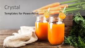  Presentation with juice - Slides with fresh-organic-carrot-juice background and a light gray colored foreground