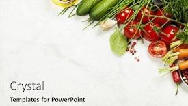  Presentation with organic cooking - Presentation design featuring white rustic stone background background and a white colored foreground
