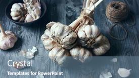  Presentation with garlic garlic garlic bulb - Presentation consisting of fresh-organic-garlic-bulb-tied background and a seafoam green colored foreground