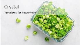  Presentation with brussels - Presentation theme with fresh-organic-green-brussels-sprouts background and a  colored foreground