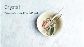  Presentation with copy space - Amazing presentation design having fresh-organic-herbs-and-himalayan backdrop and a sky blue colored foreground