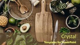  Presentation with salad - Audience pleasing presentation theme consisting of fresh-organic-ingredients-for-salad backdrop and a tawny brown colored foreground