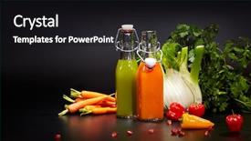  Presentation with organic - Slides consisting of fresh organic vegetable and fruit background and a black colored foreground