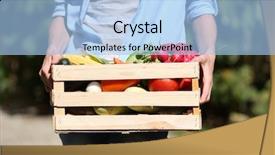  Presentation with organic - Slides having fresh organic vegetables in wooden background and a  colored foreground