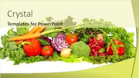  Presentation with organic - Slide set with fresh-organic-vegetables-isolated-white background and a blonde colored foreground