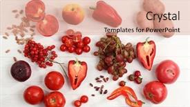  Presentation with organic - Audience pleasing presentation consisting of fresh organic vegetables on table backdrop and a coral colored foreground