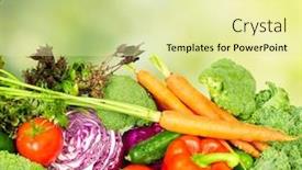  Presentation with organic - Presentation theme with fresh-organic-vegetables-over-green background and a blonde colored foreground