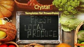  Presentation with organic - PPT layouts featuring fresh organic vegetables with chalkboard background and a tawny brown colored foreground