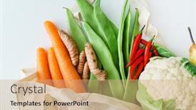  Presentation with organic waste - Amazing PPT theme having fresh-organic-vegetables-zero-waste backdrop and a coral colored foreground