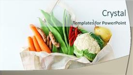  Presentation with organic waste - Amazing slides having fresh organic vegetables backdrop and a sky blue colored foreground