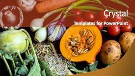  Presentation with organic - PPT theme with fresh organic vegetables background and a tawny brown colored foreground