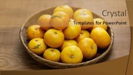  Presentation with organic - Presentation enhanced with fresh-organic-wenzhou-mandarin-orange background and a yellow colored foreground