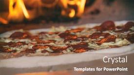  Presentation with traditional wood - Audience pleasing PPT theme consisting of fresh-original-italian-pizza backdrop and a coral colored foreground