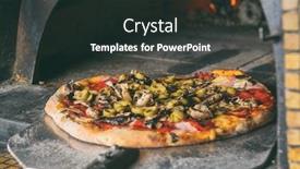  Presentation with traditional wood - PPT theme enhanced with fresh-original-italian-pizza background and a tawny brown colored foreground