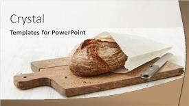  Presentation with organic - Audience pleasing theme consisting of fresh-oval-organic-bread backdrop and a white colored foreground