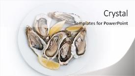  Presentation with oyster mushrooms fresh mushrooms - Presentation theme enhanced with fresh oyster raw fresh oyster background and a sky blue colored foreground