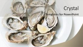  Presentation with oyster mushrooms fresh mushrooms - Cool new PPT layouts with fresh oysters raw fresh oysters backdrop and a light gray colored foreground