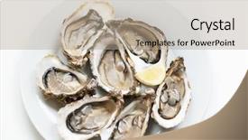  Presentation with oyster mushrooms fresh mushrooms - Beautiful slide deck featuring fresh oysters raw fresh oysters backdrop and a coral colored foreground